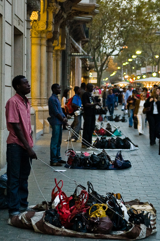 Gadehandlere i Barcelona